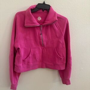 Lululemon Pink oversized half zip scuba Sweatshirt great condition XS/S